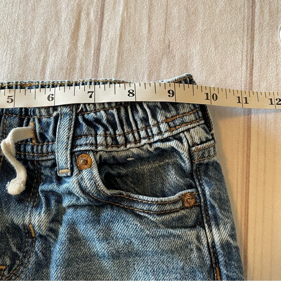 Gap Baggy Jeans Toddler Girls 4 Blue Dark Wash Denim Pull on Drawstring Wide Leg - Picture 11 of 15